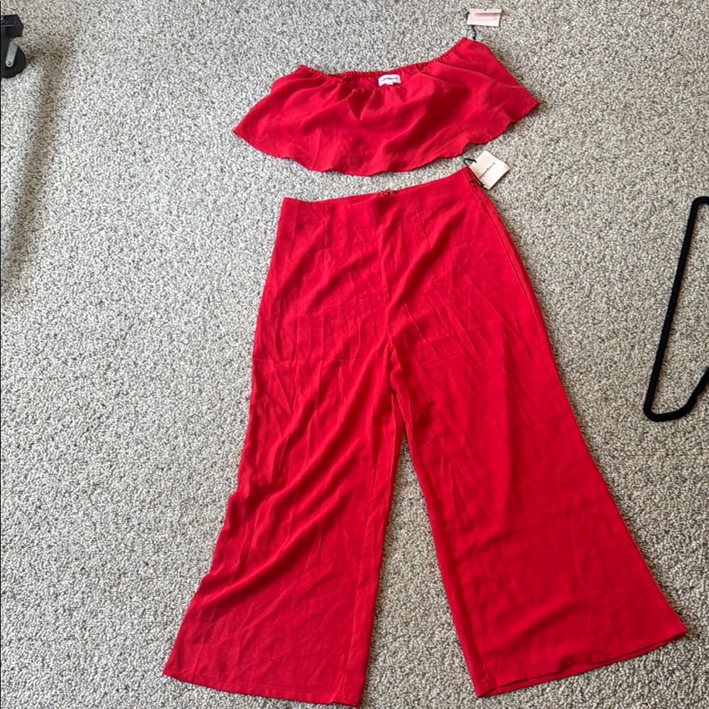 Superdown Vibrant Red Wide Leg Set